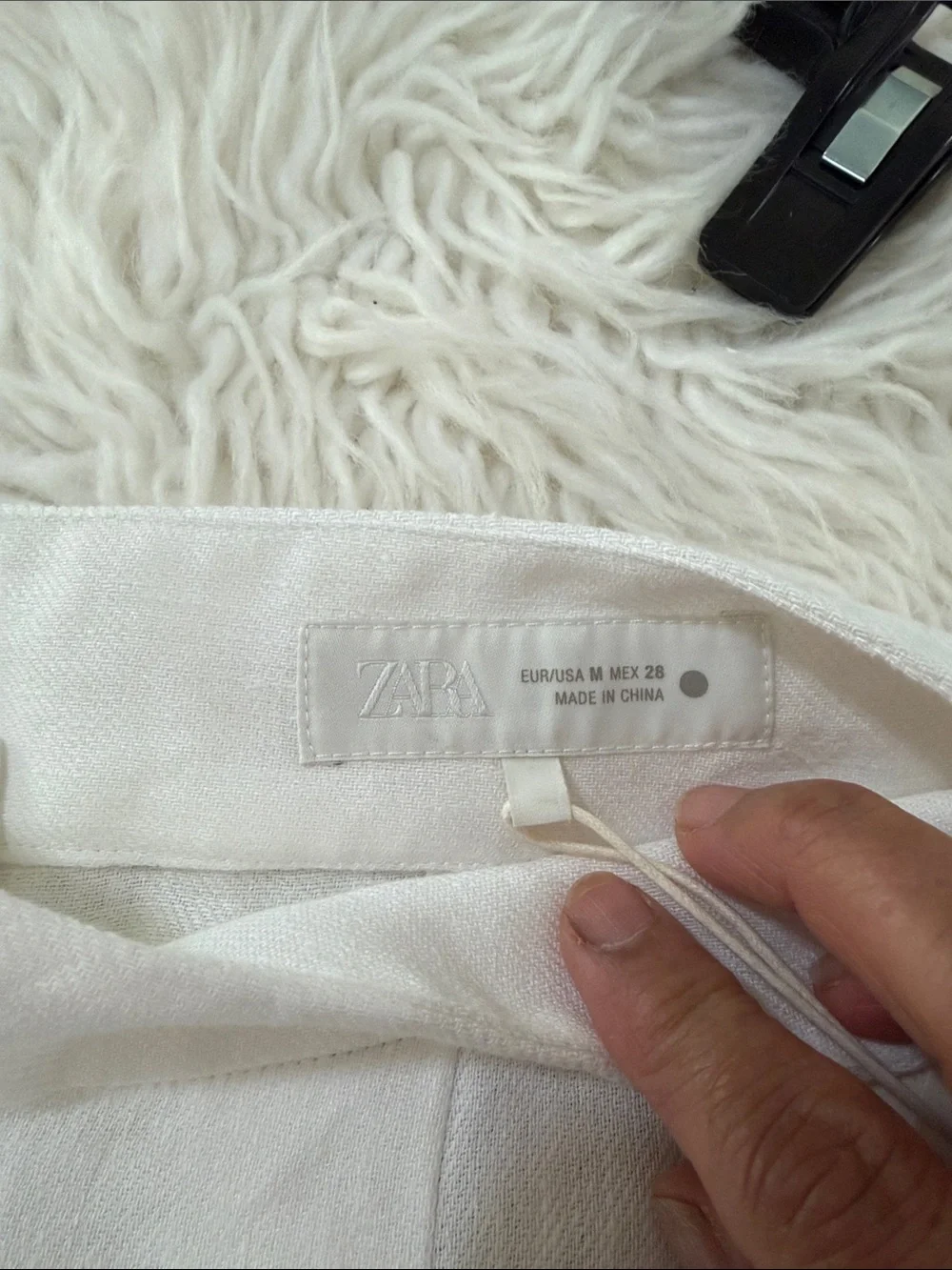 Zara Wide-Leg Linen-Blend Pants in Ivory Size Medium NWT